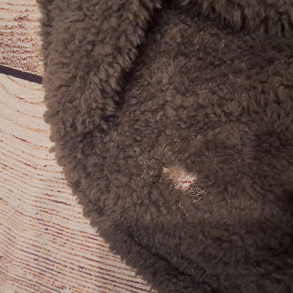 Yes, I'm cold ME 24:7 Grey Black Hoodie Sherpa Teddy Pullover Sweatshirt Large - Picture 6 of 9